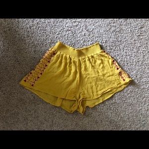Yellow flowy shorts